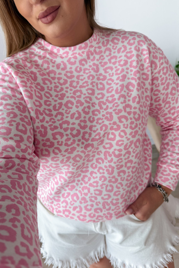 Bluza w panterkę Meow - róż 8