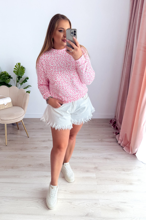 Bluza w panterkę Meow - róż 7