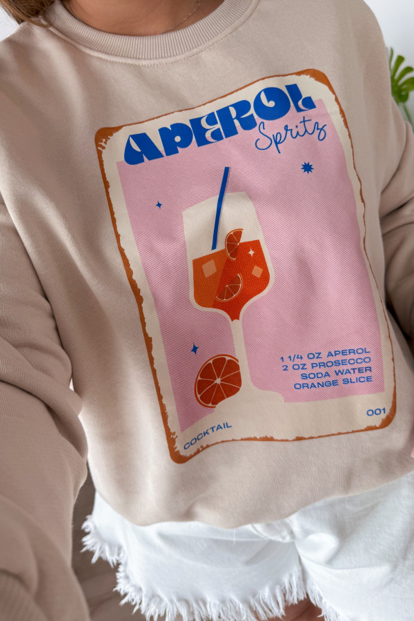 Oversizowa nieocieplana beżowa bluza Aperol 10