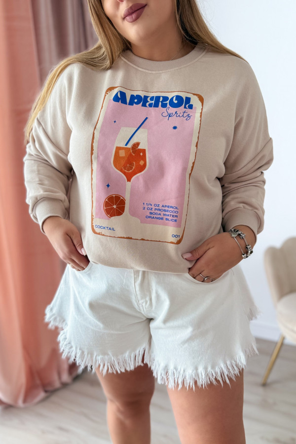 Oversizowa nieocieplana beżowa bluza Aperol 11