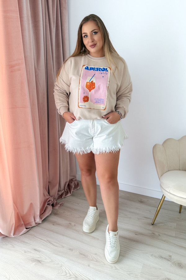 Oversizowa nieocieplana beżowa bluza Aperol 13