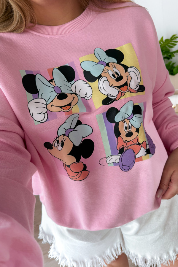 Bluza oversizowa nieocieplana cukierkowy róż Myszka Minnie 6