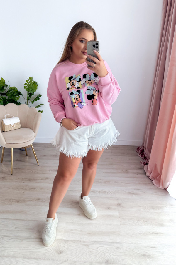 Bluza oversizowa nieocieplana cukierkowy róż Myszka Minnie 5
