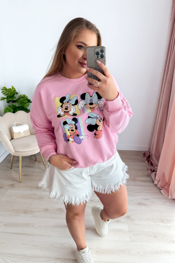 Bluza oversizowa nieocieplana cukierkowy róż Myszka Minnie 4