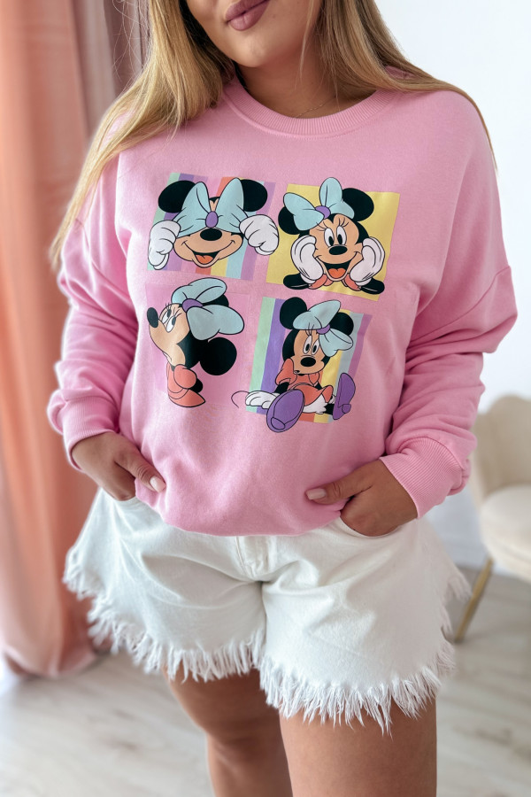 Bluza oversizowa nieocieplana cukierkowy róż Myszka Minnie 2