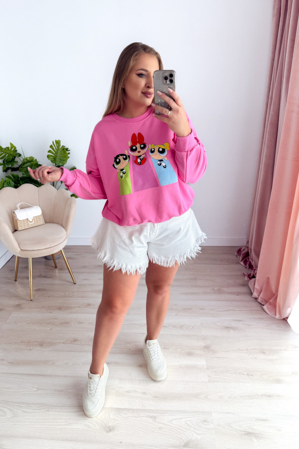 Bluza oversizowa nieocieplana Atomówki - hot pink 1