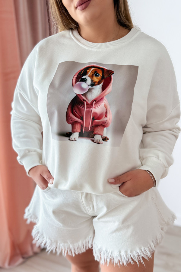 Bluza z nadrukiem Jack Russel terrier - biała 2