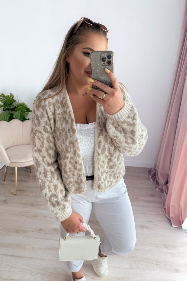 Sweter we wzór panterki Mia - beż 9