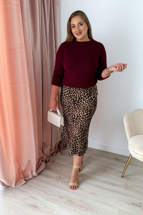 Sweter z okrągłym dekoltem Baby Alpaca Sonia - bordo 1
