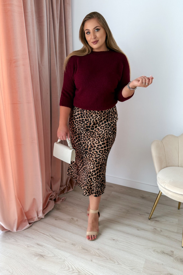 Sweter z okrągłym dekoltem Baby Alpaca Sonia - bordo 2
