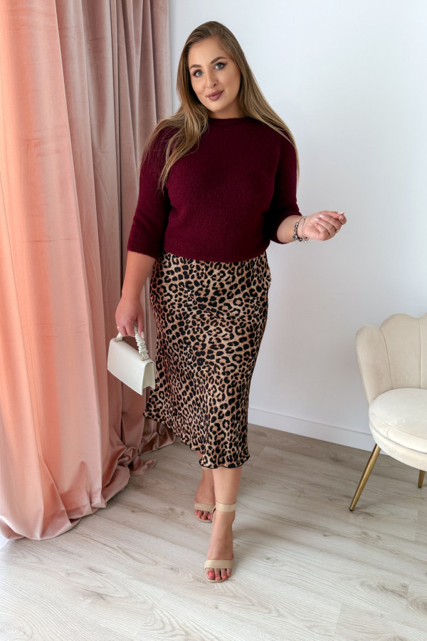 Sweter z okrągłym dekoltem Baby Alpaca Sonia - bordo 5