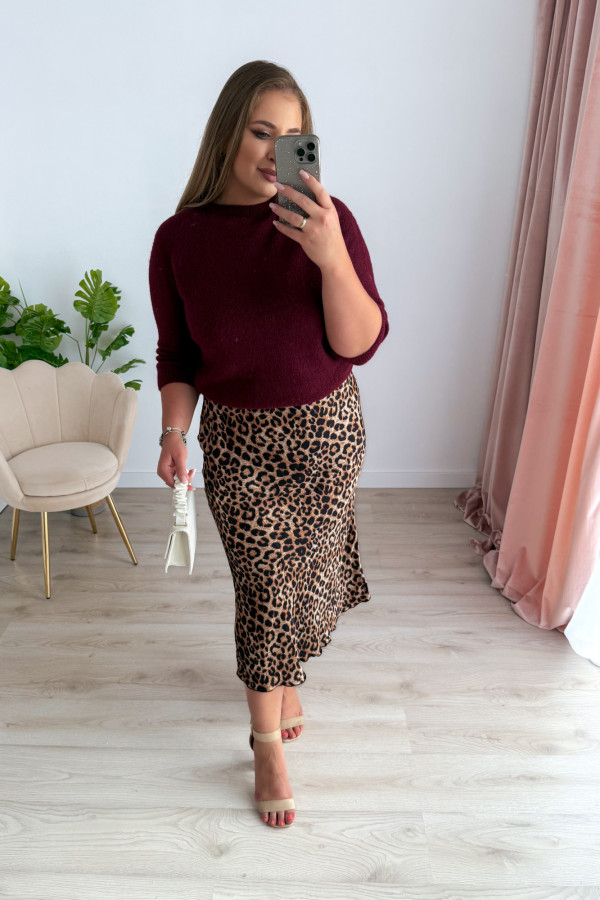 Sweter z okrągłym dekoltem Baby Alpaca Sonia - bordo 6