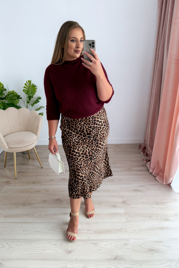 Sweter z okrągłym dekoltem Baby Alpaca Sonia - bordo 7