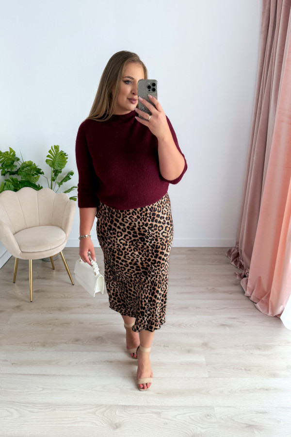Sweter z okrągłym dekoltem Baby Alpaca Sonia - bordo 8