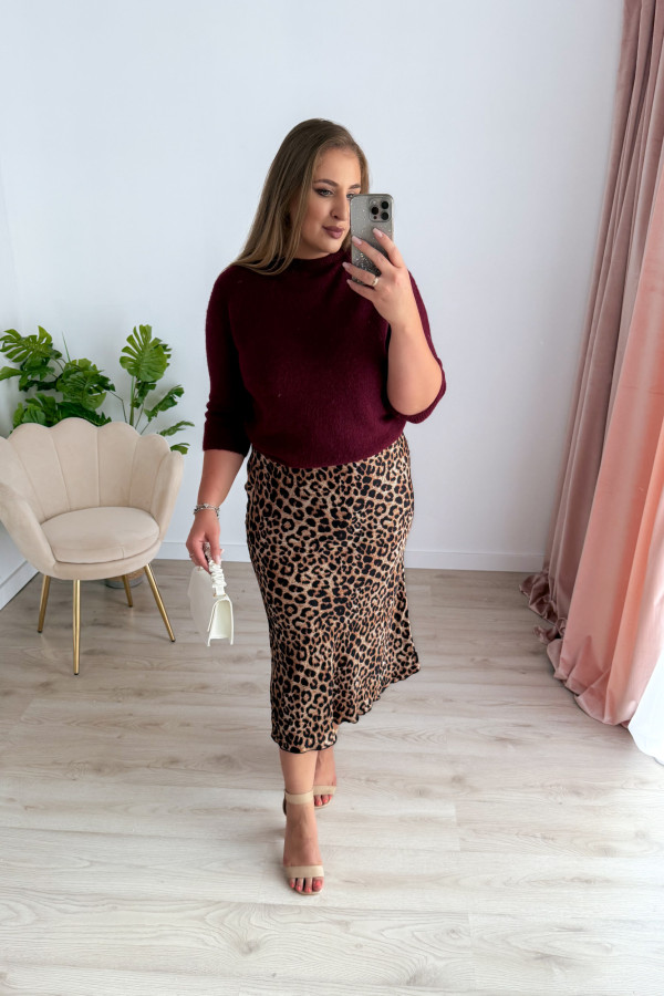 Sweter z okrągłym dekoltem Baby Alpaca Sonia - bordo 9