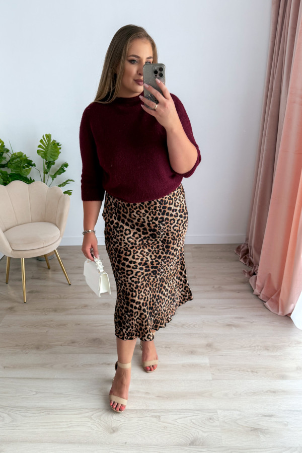 Sweter z okrągłym dekoltem Baby Alpaca Sonia - bordo 10