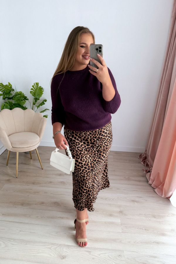 Sweter z okrągłym dekoltem Baby Alpaca Sonia - śliwka 5