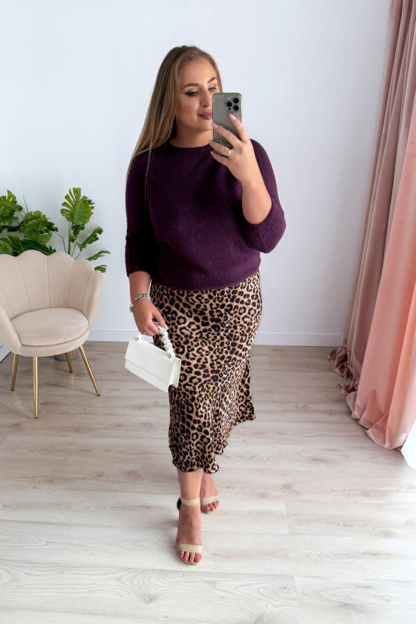 Sweter z okrągłym dekoltem Baby Alpaca Sonia - śliwka 7