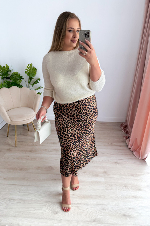 Sweter z okrągłym dekoltem Baby Alpaca Sonia - kremowy 4
