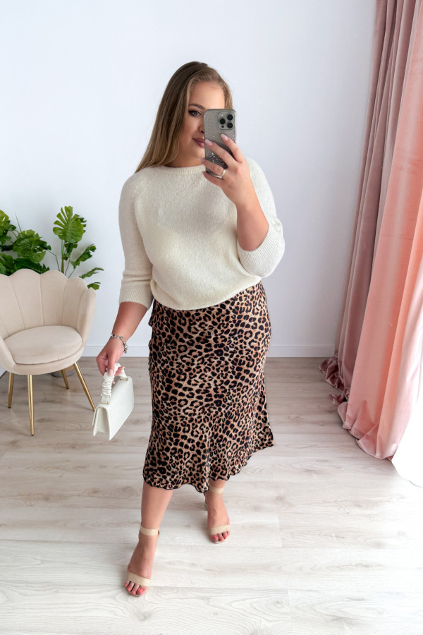 Sweter z okrągłym dekoltem Baby Alpaca Sonia - kremowy 5