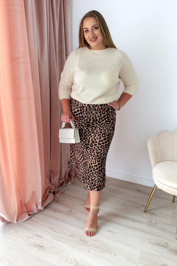 Sweter z okrągłym dekoltem Baby Alpaca Sonia - kremowy