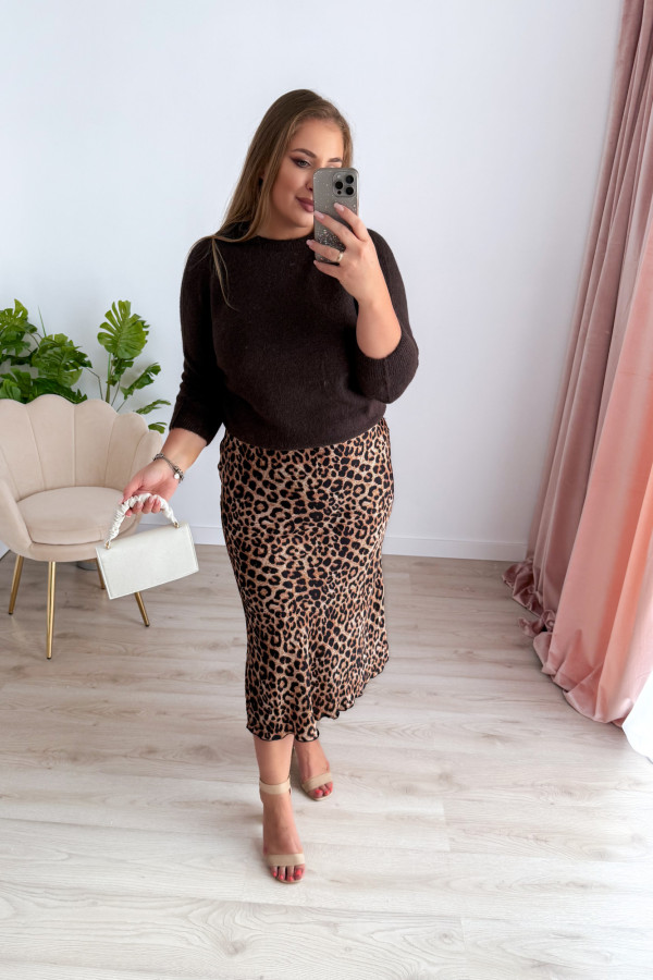 Sweter z okrągłym dekoltem Baby Alpaca Sonia - czekolada 11