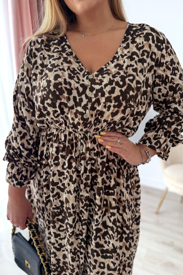 Sukienka plus size wiskozowa midi z dekoltem V w panterkę Calina 12