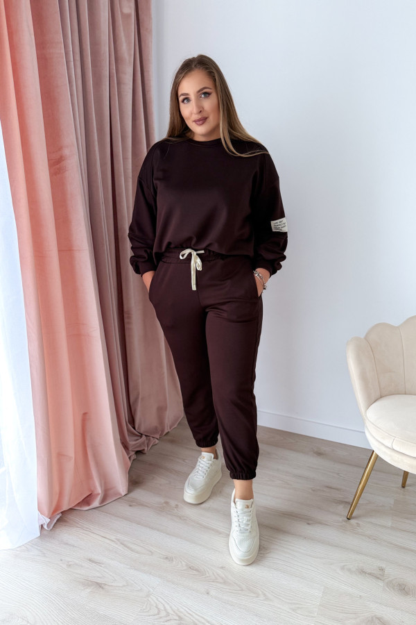 Komplet dresowy bluza oversize+spodnie dresowe Vista - czekolada 2