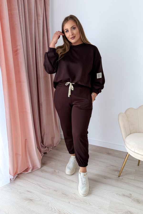 Komplet dresowy bluza oversize+spodnie dresowe Vista - czekolada 4