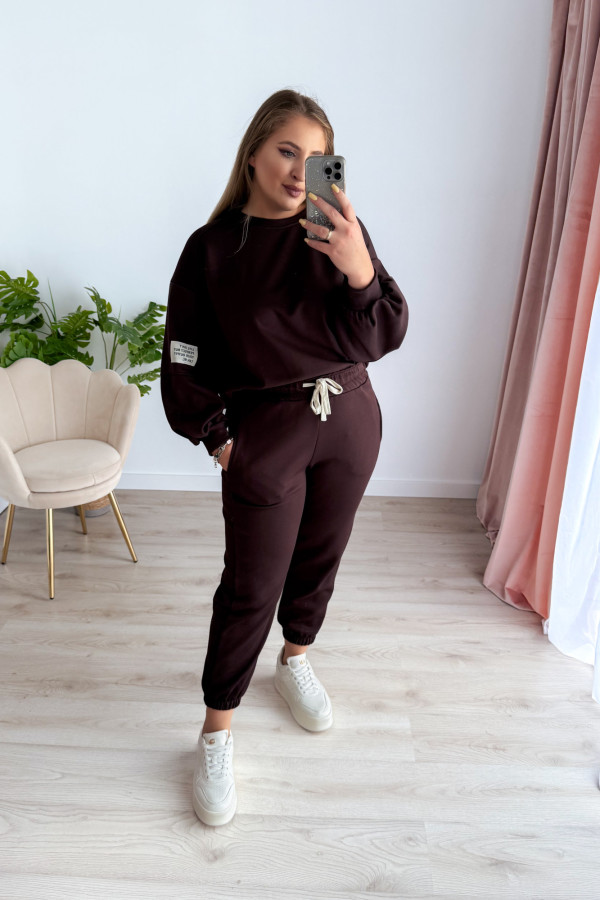 Komplet dresowy bluza oversize+spodnie dresowe Vista - czekolada 6