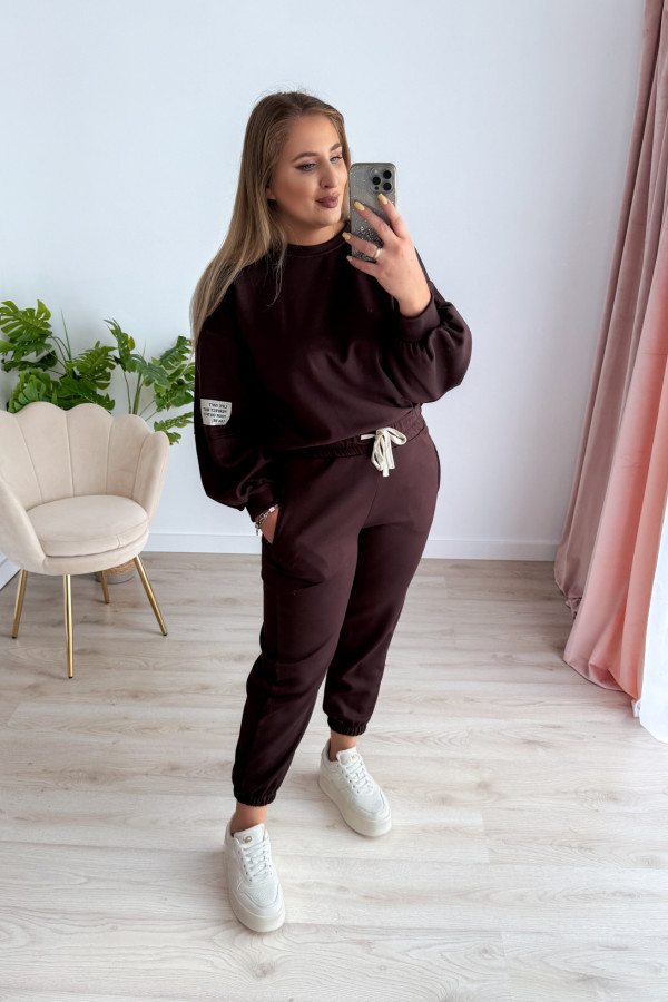 Komplet dresowy bluza oversize+spodnie dresowe Vista - czekolada 7
