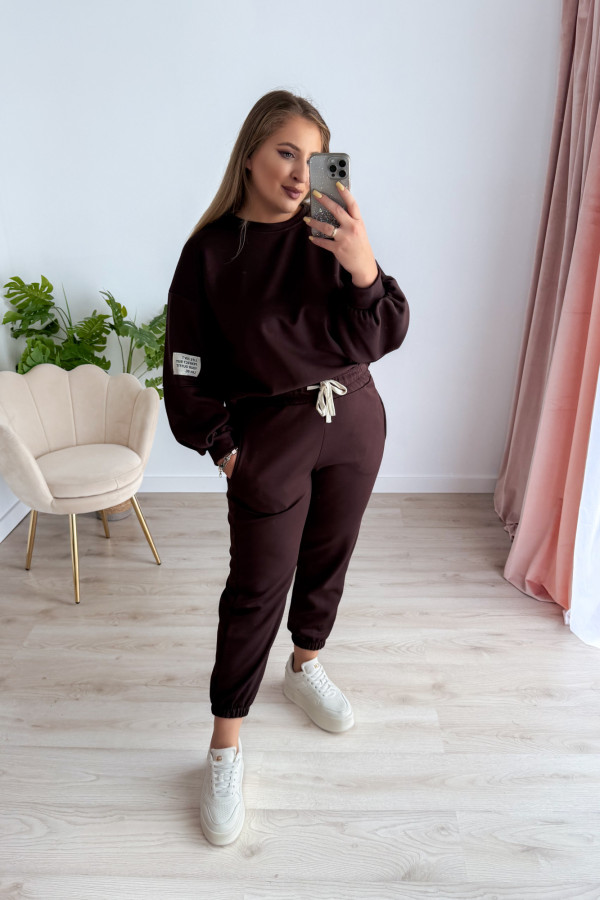 Komplet dresowy bluza oversize+spodnie dresowe Vista - czekolada 8