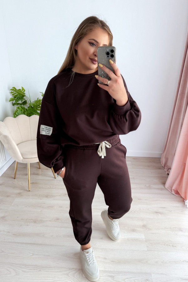 Komplet dresowy bluza oversize+spodnie dresowe Vista - czekolada 9