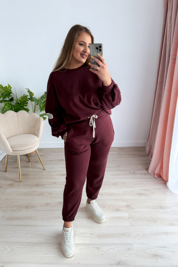 Komplet dresowy bluza oversize+spodnie dresowe Vista - śliwka 2
