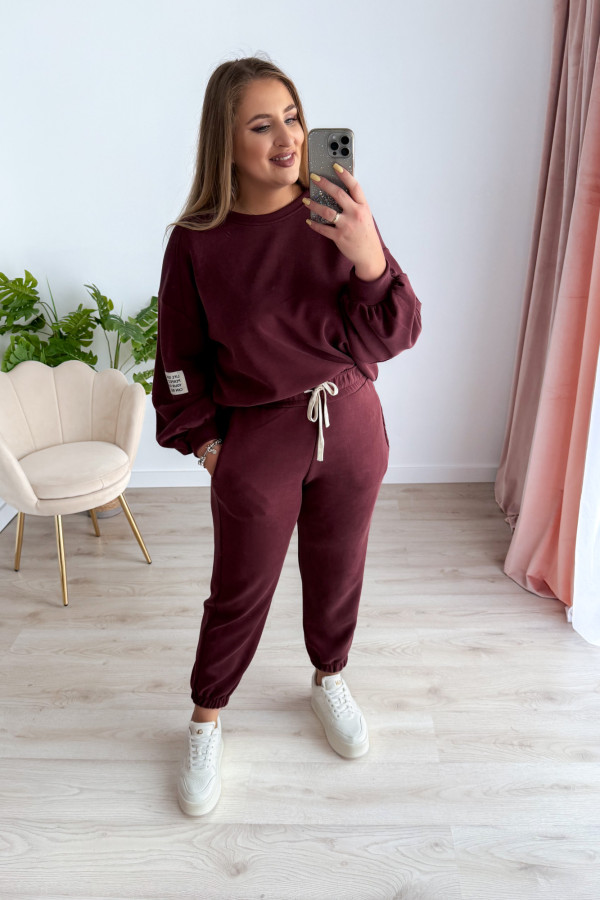 Komplet dresowy bluza oversize+spodnie dresowe Vista - śliwka 3