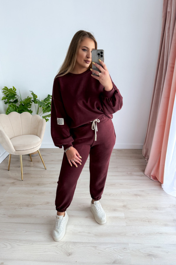 Komplet dresowy bluza oversize+spodnie dresowe Vista - śliwka 4