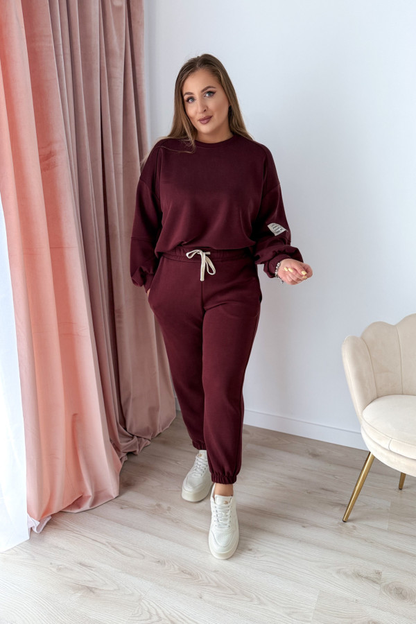Komplet dresowy bluza oversize+spodnie dresowe Vista - śliwka