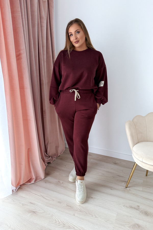 Komplet dresowy bluza oversize+spodnie dresowe Vista - śliwka 7