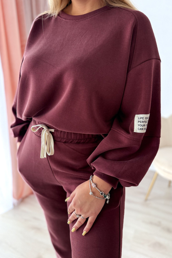 Komplet dresowy bluza oversize+spodnie dresowe Vista - śliwka 8