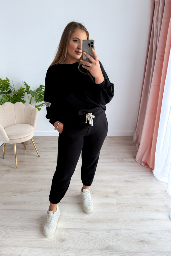 Komplet dresowy bluza oversize+spodnie dresowe Vista - czarny 1