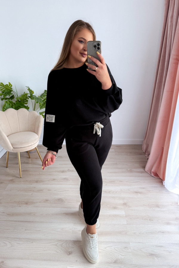 Komplet dresowy bluza oversize+spodnie dresowe Vista - czarny 3