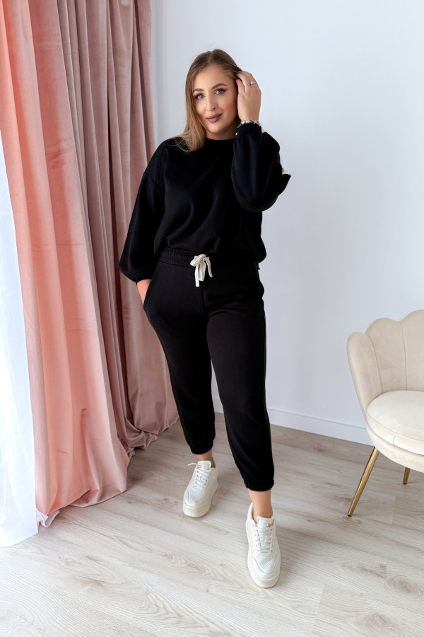 Komplet dresowy bluza oversize+spodnie dresowe Vista - czarny