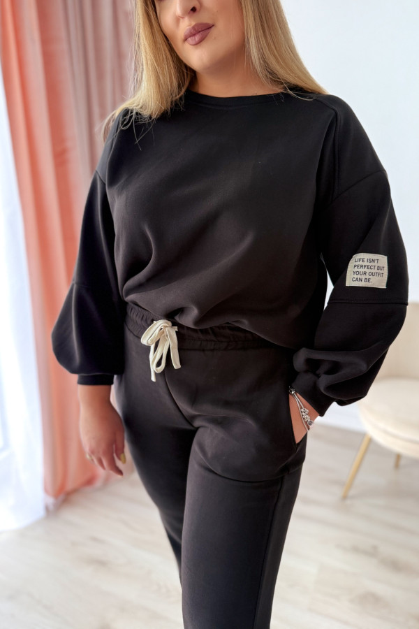 Komplet dresowy bluza oversize+spodnie dresowe Vista - czarny 6