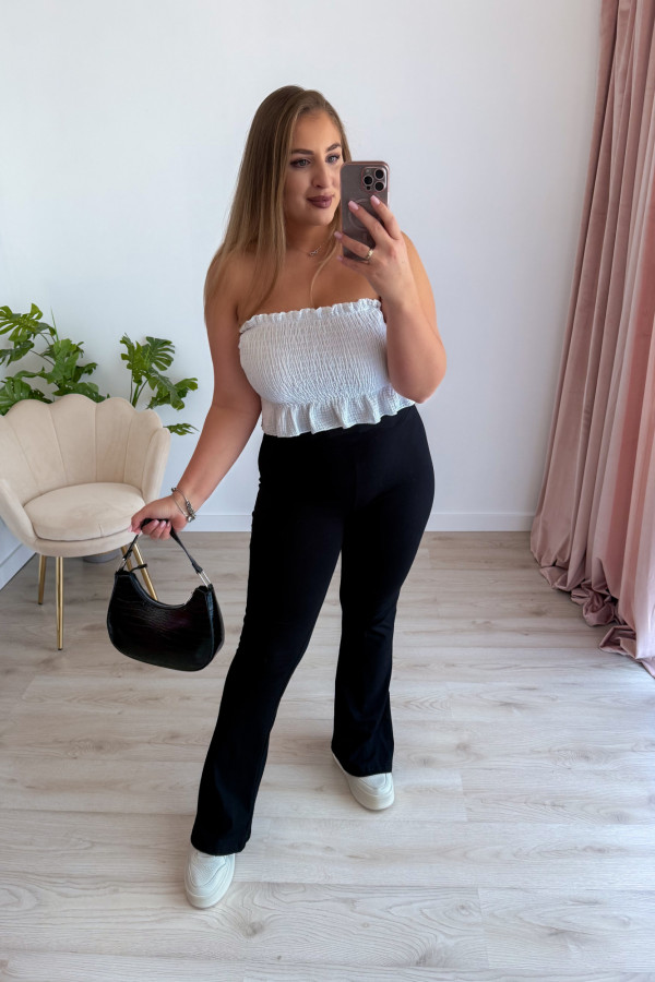 PREORDER Dopasowane czarne legginsy dzwony z rozcięciem Zeva (dostawa 20/21.08) 9