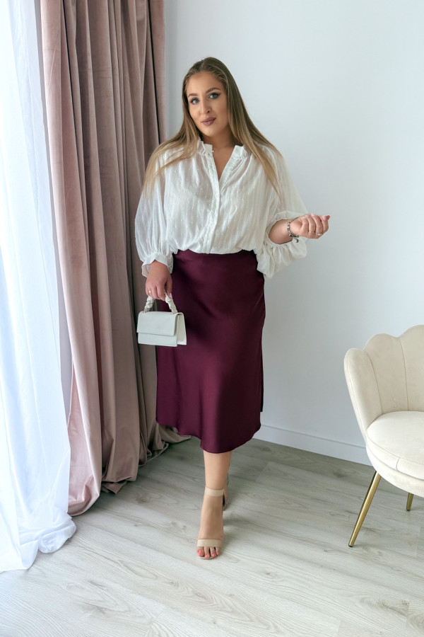 Spódnica midi satynowa Cloe - bordo
