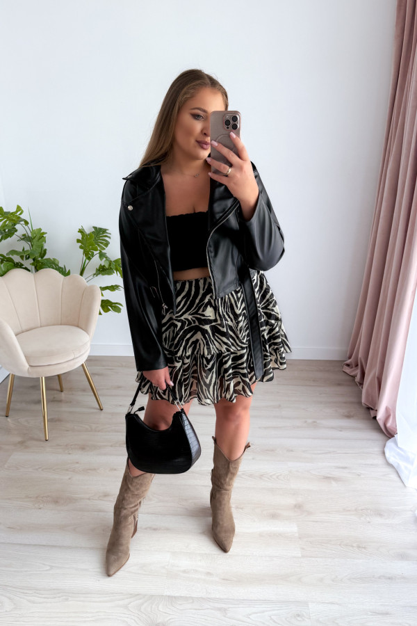 Spódniczka krótka z falbankami w zebrę Clover 9