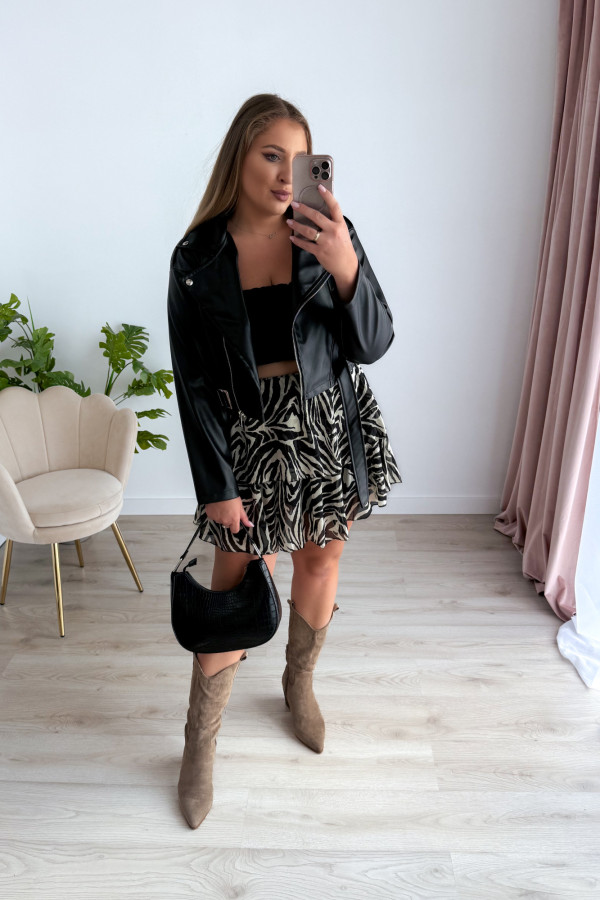 Spódniczka krótka z falbankami w zebrę Clover 14