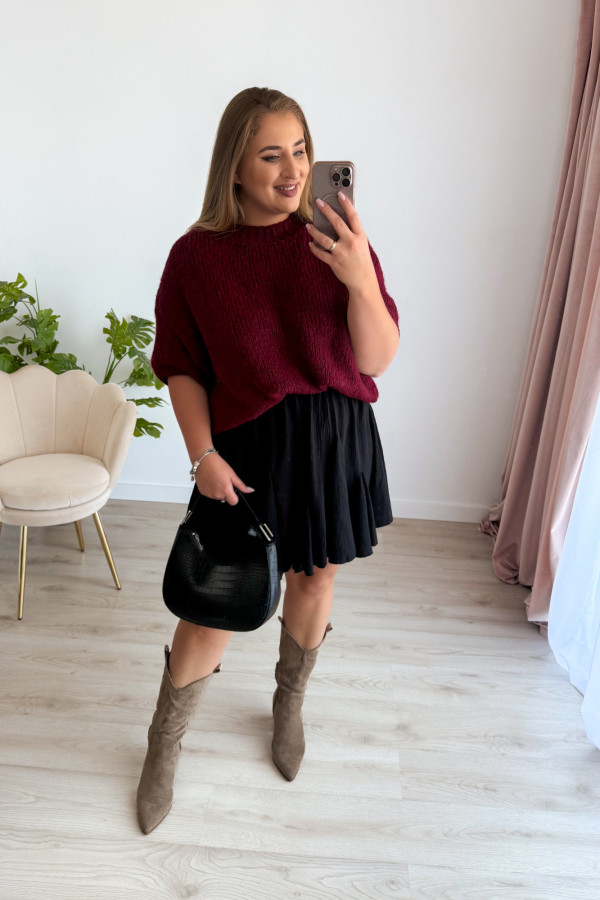 Sweter oversize Seline - bordo 13