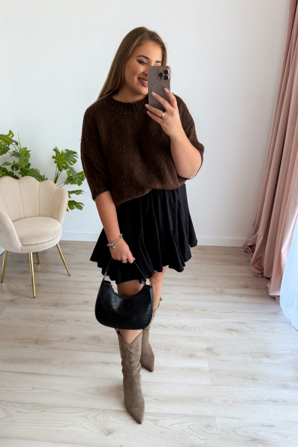 Sweter oversize Seline - czekolada 8