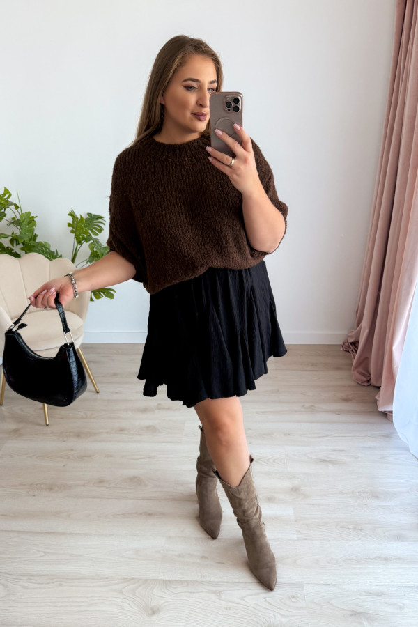 Sweter oversize Seline - czekolada 10